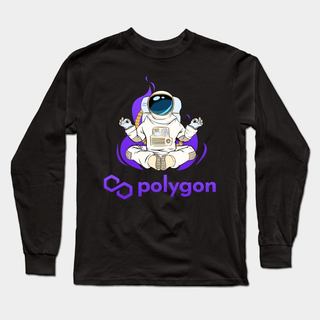 Polygon Matic coin Crypto coin Cryptocurrency Long Sleeve T-Shirt by JayD World